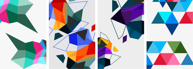 Triangle geometric abstract backgrounds. Vector illustration For Wallpaper, Banner, Background, Card, Book Illustration, landing page