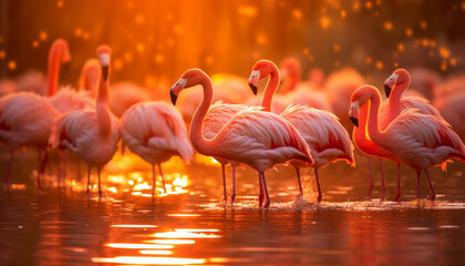 Nature beauty animals in the wild, vibrant colors, tranquil scene generated by AI