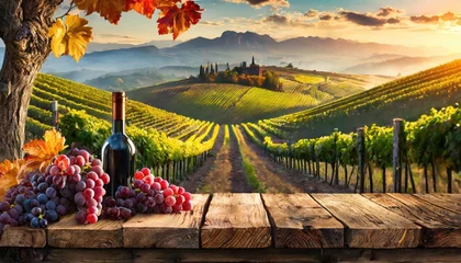 Fotobehang The vineyard in autumn. © hugo