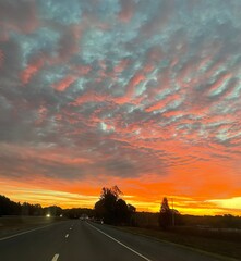 Fototapeta na wymiar sun rise on highway