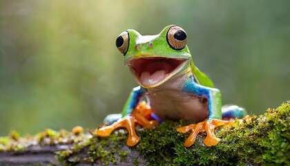 The close up of red eyed tree frog.