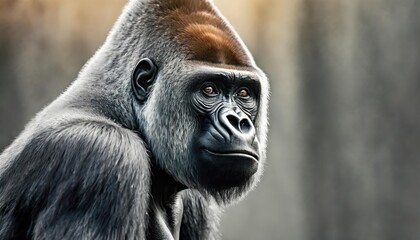 The close up of the Gorilla.	

