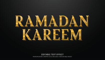 Naklejka na ściany i meble ramadan kareem text effect style editable template background minimalist and islamic style eid mubarak iftar party