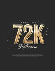 Luxury gold design saying 72k followers.
