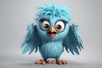 Fototapeta premium 3d rendering cute monster Harpy cartoon
