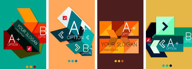 Set of geometric abstract poster backgrounds. Vector illustration For Wallpaper, Banner, Background, Card, Book Illustration, landing page