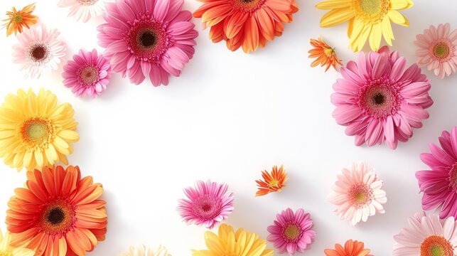Subtle Symphony of Gerbera Daisy Hues in Blossoming Serenity, Captured in a Frame of Minimalist Grace