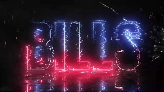 Buffalo Bills Electric Text 4K Animation Video Background