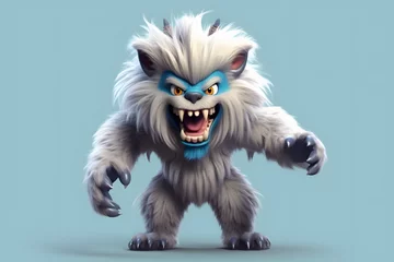 Tuinposter 3d rendering cute monster Werewolf cartoon © Ky