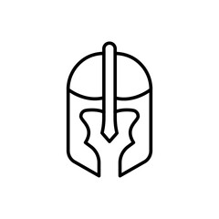 Knight helmet outline icons, minimalist vector illustration ,simple transparent graphic element .Isolated on white background