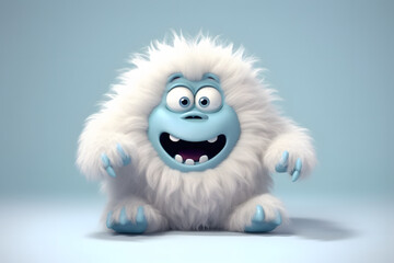 Obraz premium 3d rendering cute monster Yeti cartoon