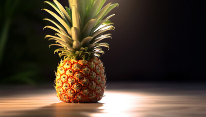 Freshness and sweetness of ripe pineapple, a healthy tropical snack generated by AI