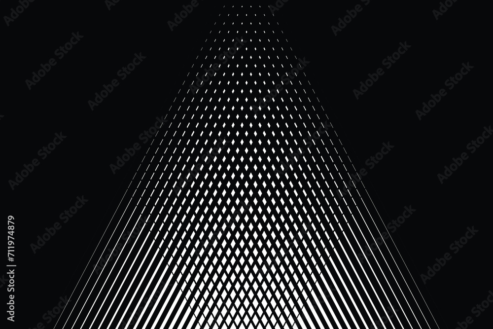 Poster thin straight line smooth transition from black to white line pattern background.