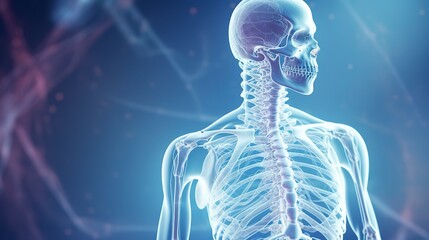 Anatomy of Human Bones on medical background