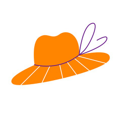 Women hat of cute clip art vector flat illustration