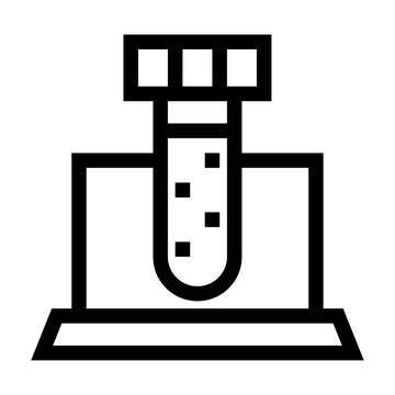 Icono de tubo de ensayo. An&aacute;lisis de laboratorio, experimento qu&iacute;mico, reactivo. Ilustraci&oacute;n vectorial