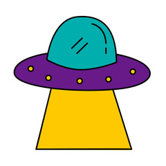 UFO of cute clip art vector illustration