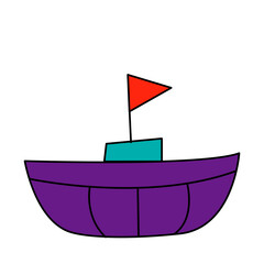 Sailing boat of cute clip art vector illustration