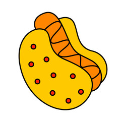 Hot dog of cute clip art vector illustration