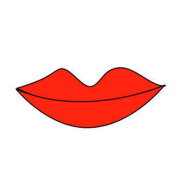 Lip of cute clip art vector illustration