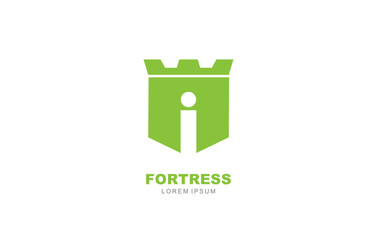 I Letter Fortress secure logo template for symbol of business identity