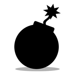 bomb ball icon, silhouette vector isolated on white background. modern and simple design.