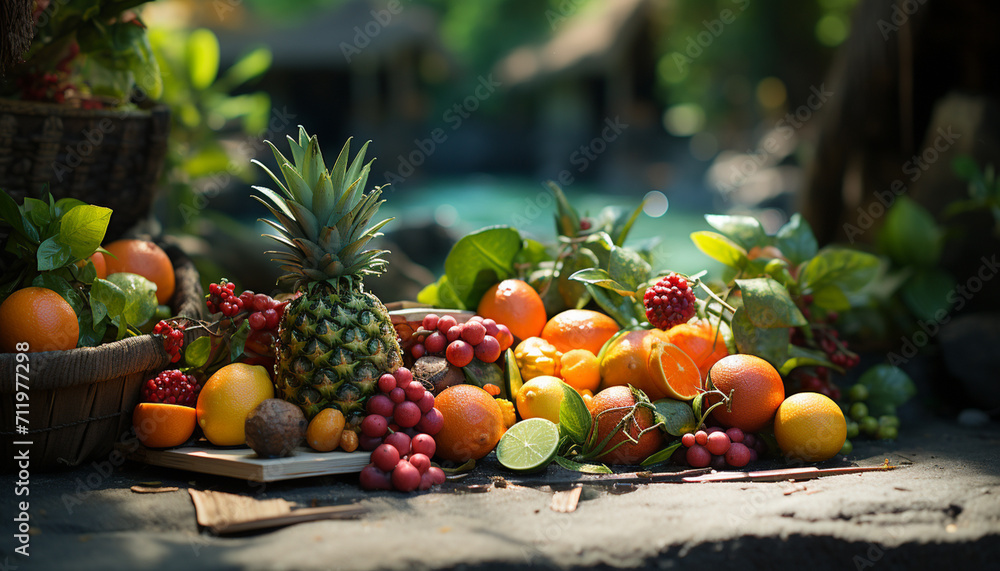 Canvas Prints freshness of nature healthy eating on a summer organic table generated by ai