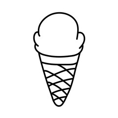 Fototapeta na wymiar Cone ice cream of doodle clip art vector illustration