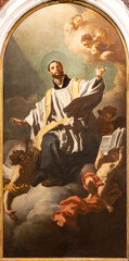 VICENZA, ITALY - NOVEMBER 6, 2023: The painting  Estasi di San Gaetano da Thiene in the church Chiesa di San Gaetano by Francesco Solimena (1657 - 1747).