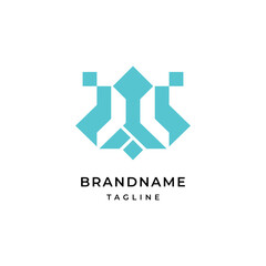 Unique modern geometric creative elegant letter W logo template