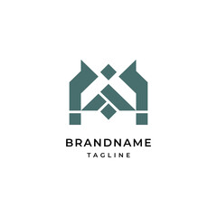 Unique modern geometric creative elegant letter W logo template