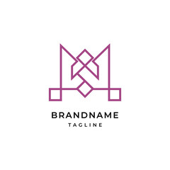 Unique modern geometric creative elegant letter W logo template