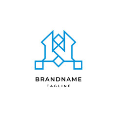 Unique modern geometric creative elegant letter W logo template