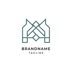 Fototapeta premium Unique modern geometric creative elegant letter W logo template