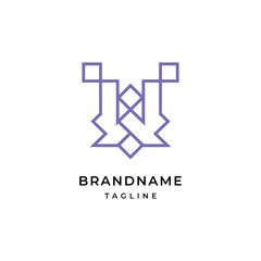 Unique modern geometric creative elegant letter W logo template