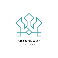 Unique modern geometric creative elegant letter W logo template