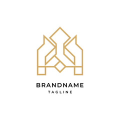 Unique modern geometric creative elegant letter W logo template