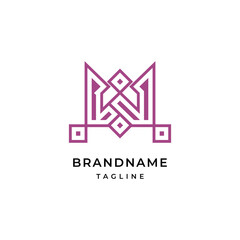 Unique modern geometric creative elegant letter W logo template