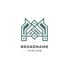 Unique modern geometric creative elegant letter W logo template