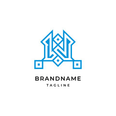 Unique modern geometric creative elegant letter W logo template