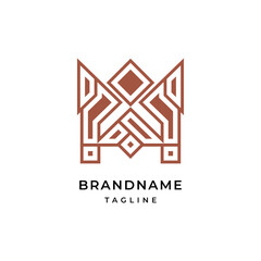 Fototapeta premium Unique modern geometric creative elegant letter W logo template
