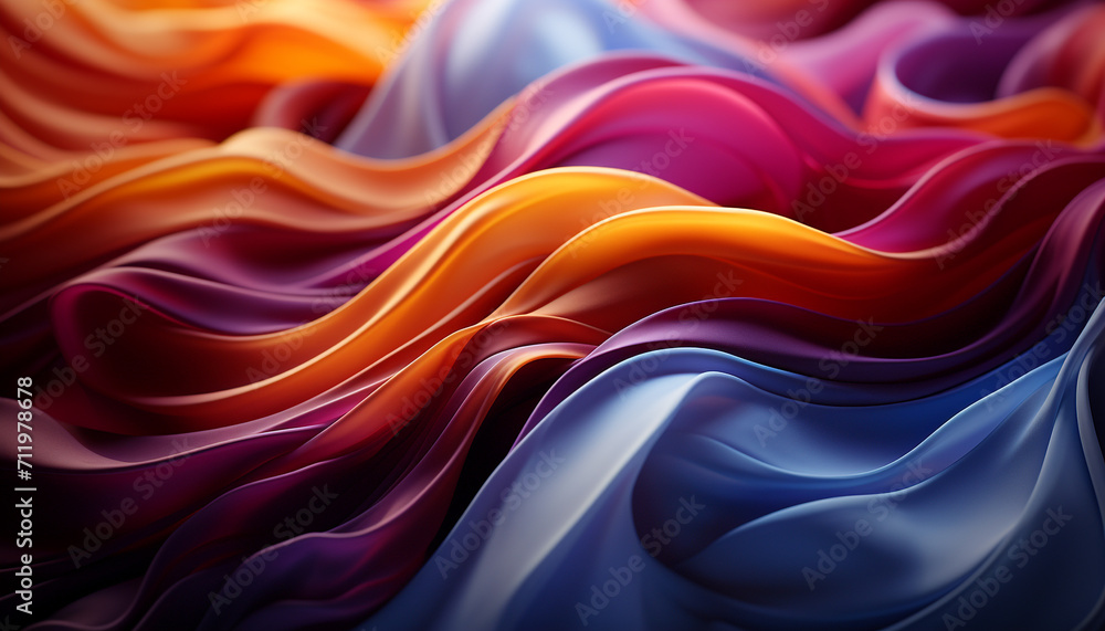 Poster abstract backdrop with smooth, flowing wave pattern in vibrant colors generated by ai
