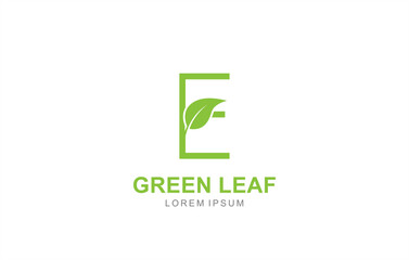 E Letter Leaf logo template for symbol of business identity