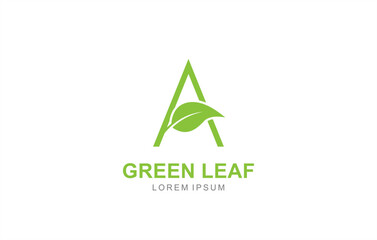 Fototapeta premium A Letter Leaf logo template for symbol of business identity