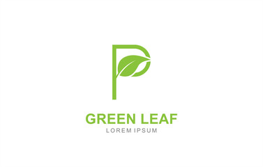 P Letter Leaf logo template for symbol of business identity