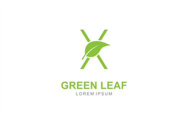 X Letter Leaf logo template for symbol of business identity