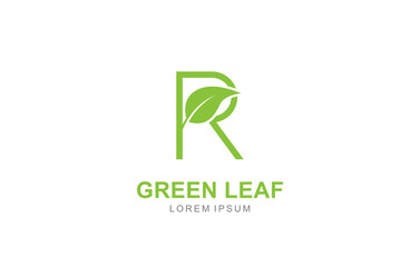 R Letter Leaf logo template for symbol of business identity