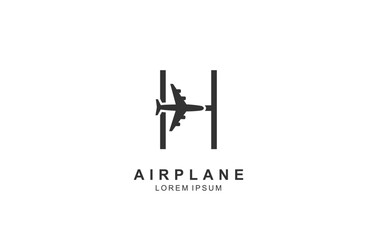 H Letter Plane Travel logo template for symbol of business identity