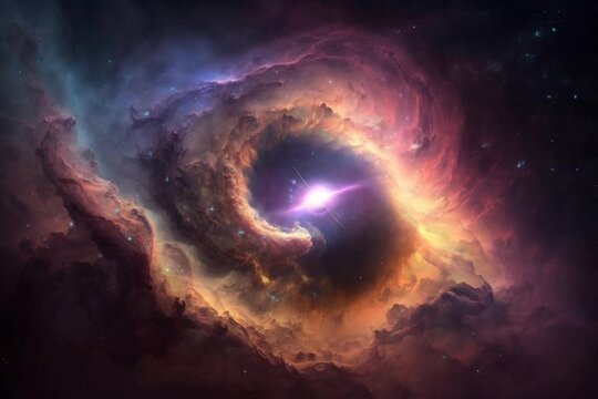 nebula and galaxies in space. seamless looping 4K virtual video animation background