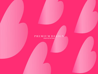 Pink heart background with modern concept. Romantic cute background.